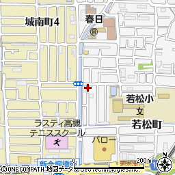 高槻若松郵便局周辺の地図