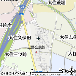 京都府京田辺市大住三野16周辺の地図