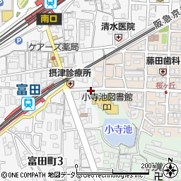 阪急富田駅周辺の地図