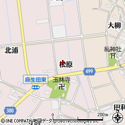 愛知県豊川市麻生田町松原周辺の地図