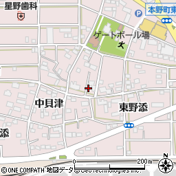 愛知県豊川市本野町東野添8周辺の地図