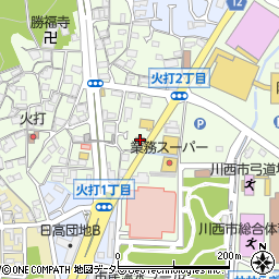 すき家川西火打店周辺の地図