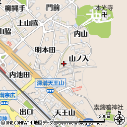 愛知県額田郡幸田町深溝山ノ入41周辺の地図