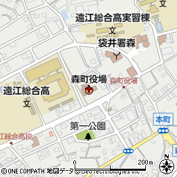 森町役場　産業課一宮・太田川上流部土地改良区周辺の地図