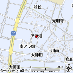 愛知県知多郡武豊町東大高アラ畑周辺の地図