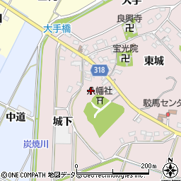 愛知県西尾市吉良町駮馬城山周辺の地図
