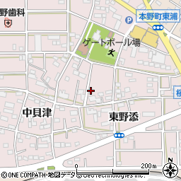愛知県豊川市本野町東野添10周辺の地図