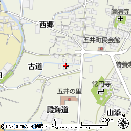 愛知県蒲郡市五井町古道48周辺の地図