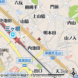 愛知県額田郡幸田町深溝内池田3周辺の地図