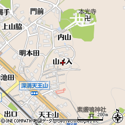 愛知県額田郡幸田町深溝山ノ入周辺の地図