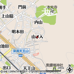 愛知県幸田町（額田郡）深溝（山ノ入）周辺の地図