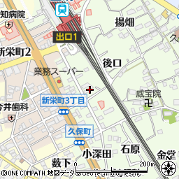 愛知県豊川市久保町（棒田）周辺の地図