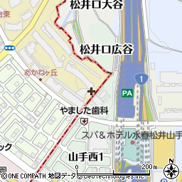 京都府八幡市松井口大谷周辺の地図