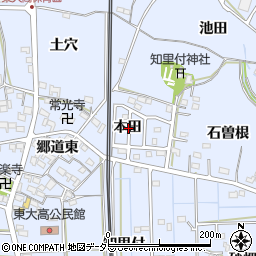愛知県知多郡武豊町東大高本田周辺の地図