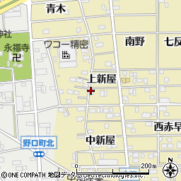 愛知県豊川市市田町上新屋周辺の地図