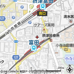 サンクス富田駅前店周辺の地図