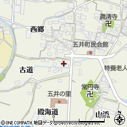 愛知県蒲郡市五井町古道3周辺の地図