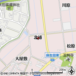 愛知県豊川市麻生田町北浦周辺の地図
