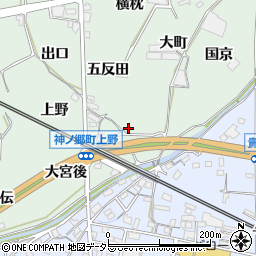 愛知県蒲郡市神ノ郷町（下り橋）周辺の地図