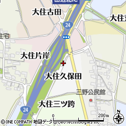 京都府京田辺市大住久保田周辺の地図