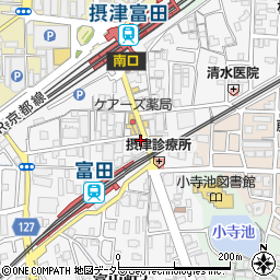 ファミリーマート富田駅前店周辺の地図