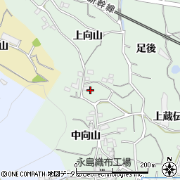愛知県蒲郡市神ノ郷町上向山周辺の地図