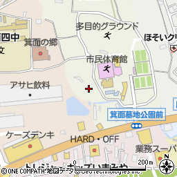 大阪府箕面市外院1丁目3周辺の地図