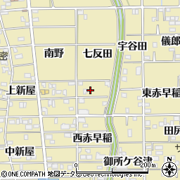愛知県豊川市市田町（七反田）周辺の地図