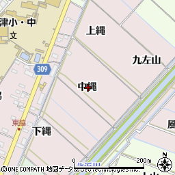 愛知県西尾市巨海町中縄周辺の地図