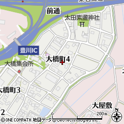 愛知県豊川市麻生田町縄手周辺の地図