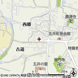 愛知県蒲郡市五井町西郷周辺の地図