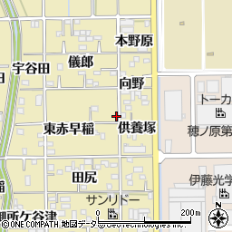 愛知県豊川市市田町東赤早稲9-3周辺の地図