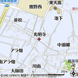 愛知県知多郡武豊町東大高光明寺周辺の地図