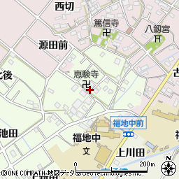 愛知県西尾市上道目記町上市場周辺の地図