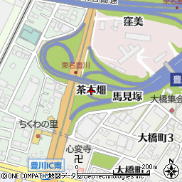 愛知県豊川市麻生田町茶木畑周辺の地図