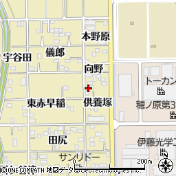 愛知県豊川市市田町向野周辺の地図