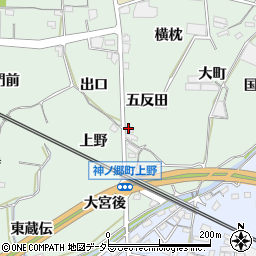 愛知県蒲郡市神ノ郷町（五反田）周辺の地図