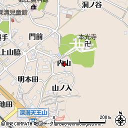 愛知県額田郡幸田町深溝内山周辺の地図