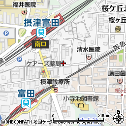 ローソンストア１００摂津富田店周辺の地図