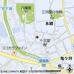 愛知県豊川市八幡町本郷89周辺の地図