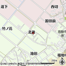 愛知県西尾市上道目記町北後周辺の地図