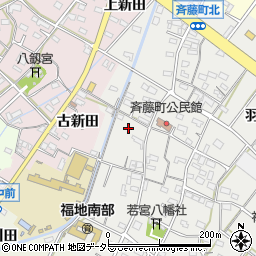 愛知県西尾市斉藤町新田周辺の地図
