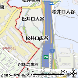 京都府京田辺市松井口広谷周辺の地図