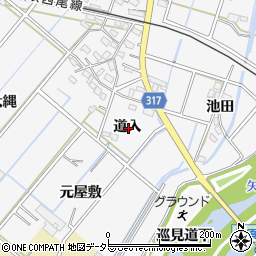愛知県西尾市鎌谷町道入周辺の地図