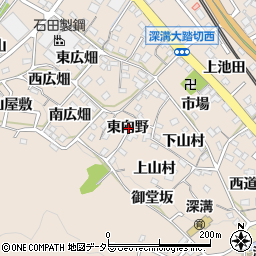 愛知県額田郡幸田町深溝東向野周辺の地図