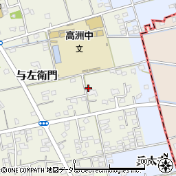 静岡県藤枝市与左衛門周辺の地図
