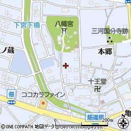 愛知県豊川市八幡町本郷105周辺の地図