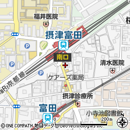 マツモトキヨシ摂津富田駅前店周辺の地図