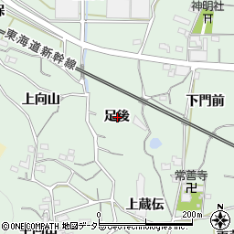 愛知県蒲郡市神ノ郷町足後周辺の地図