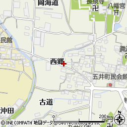 愛知県蒲郡市五井町西郷43周辺の地図